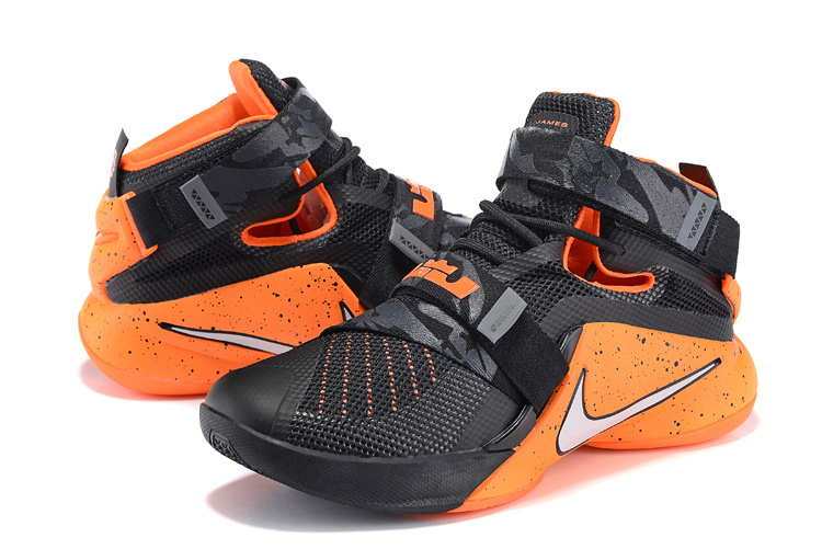 Nike LeBron Solider 9 Black Orange Red Basketball Shoes